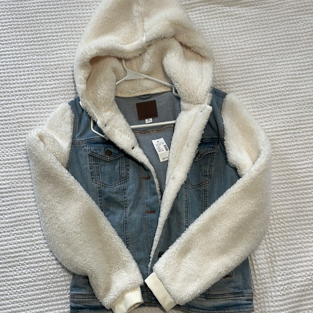 Maurices Denim Jacket with Cream Fleece Lining